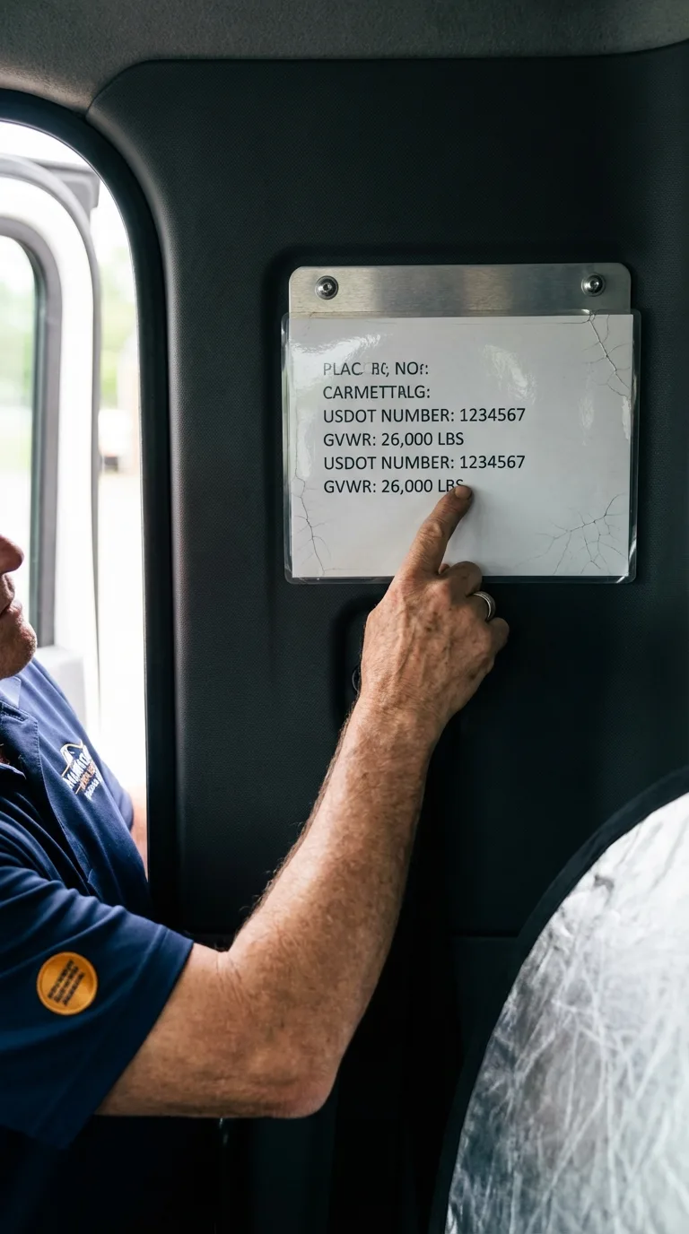 USDOT licensing placard verification in Milo